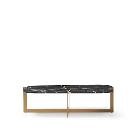 Black painted Cruz table in laser cut metal Cruz large table black painted on white background