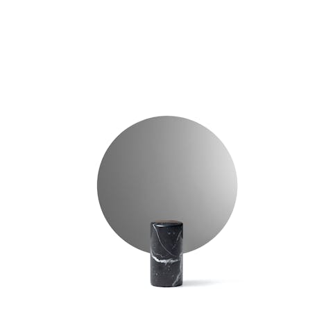 Prince mirror has embossed details on white background