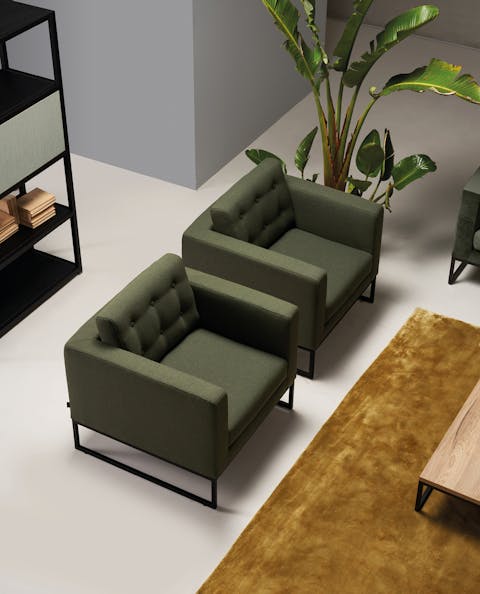 Modular sofa system Vogue Two Vogue single armchairs in a living room