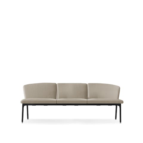 Mega sofas with metal legs and connecting beam Mega sofa placed front on white background
