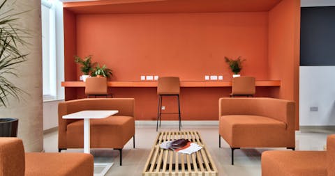 Alterdomus room furnished by Quinti Coffee table, stools, Stony armchairs for a room by Alterdomus
