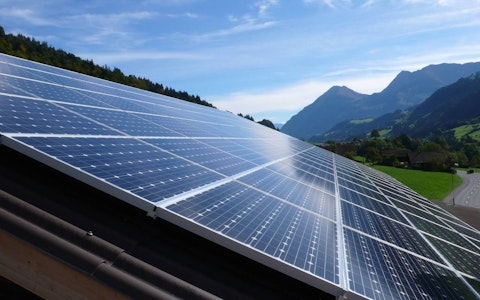 photovoltaic panels in green setting
