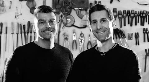 Black and white photos of Radice and Orlandini