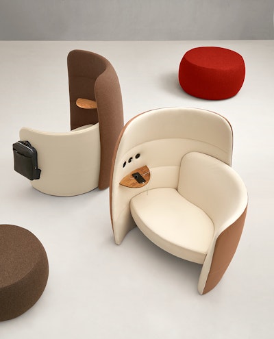 Different positions of Ju armchairs to see details