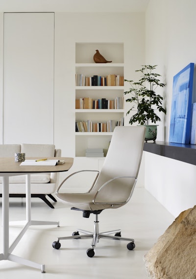 Amelie glue seduta scrivania Sedia direzionale con braccioli in filo cromo