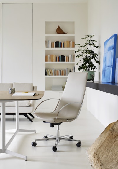 Amelie glue seduta scrivania Sedia direzionale con braccioli in filo cromo