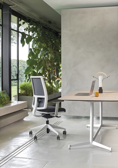 Sedia ufficio Sugarnet Sedia con braccioli e struttura bianca