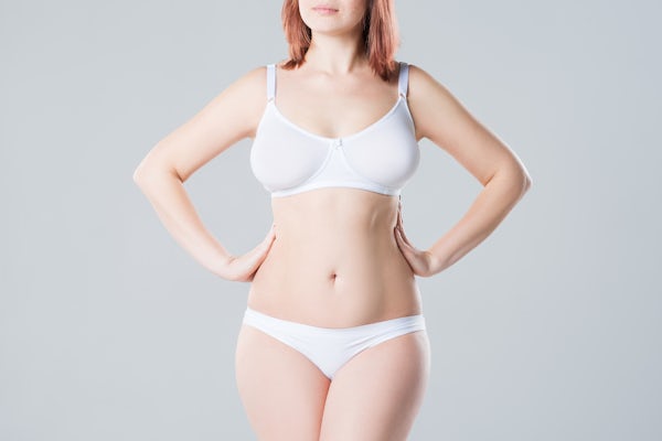 A woman in white underwear