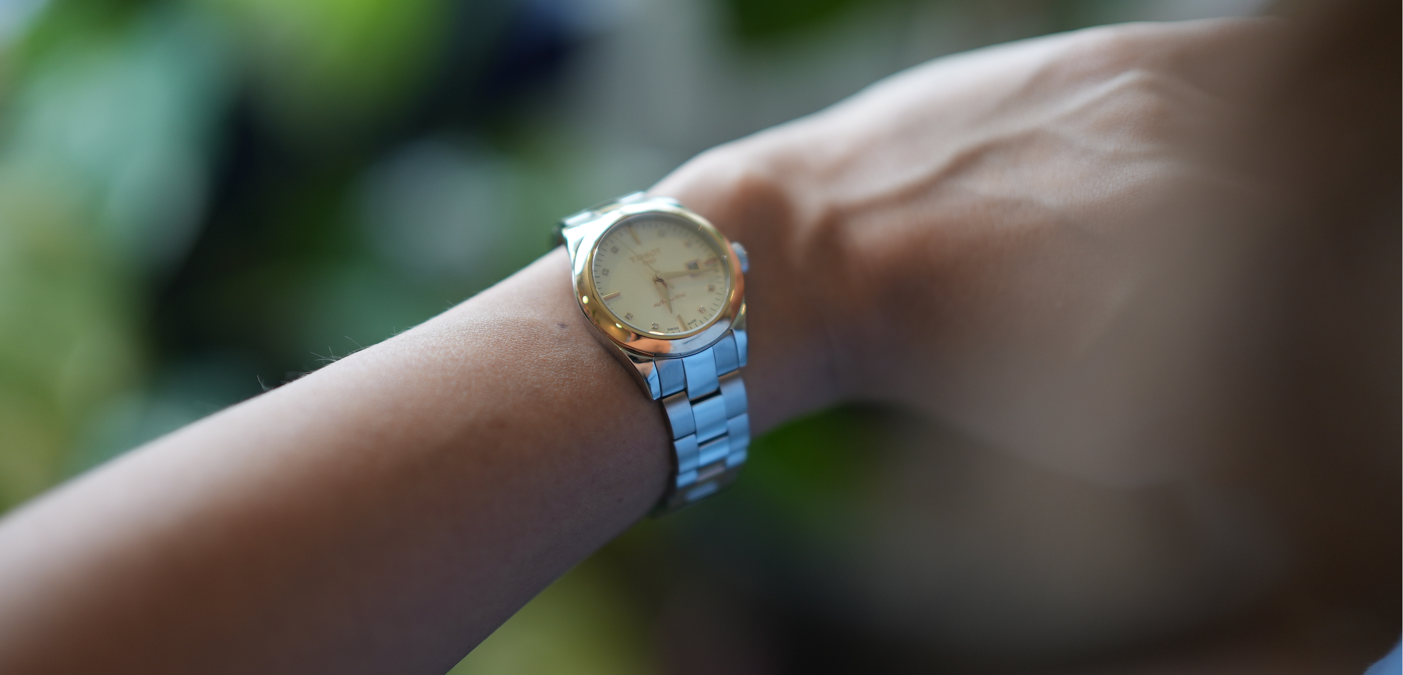 34mm watch on woman's wrist
