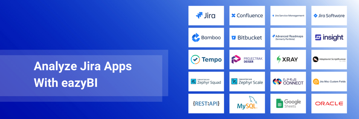 Analyze Jira, popular Jira Apps and other data from external sources with eazyBI 