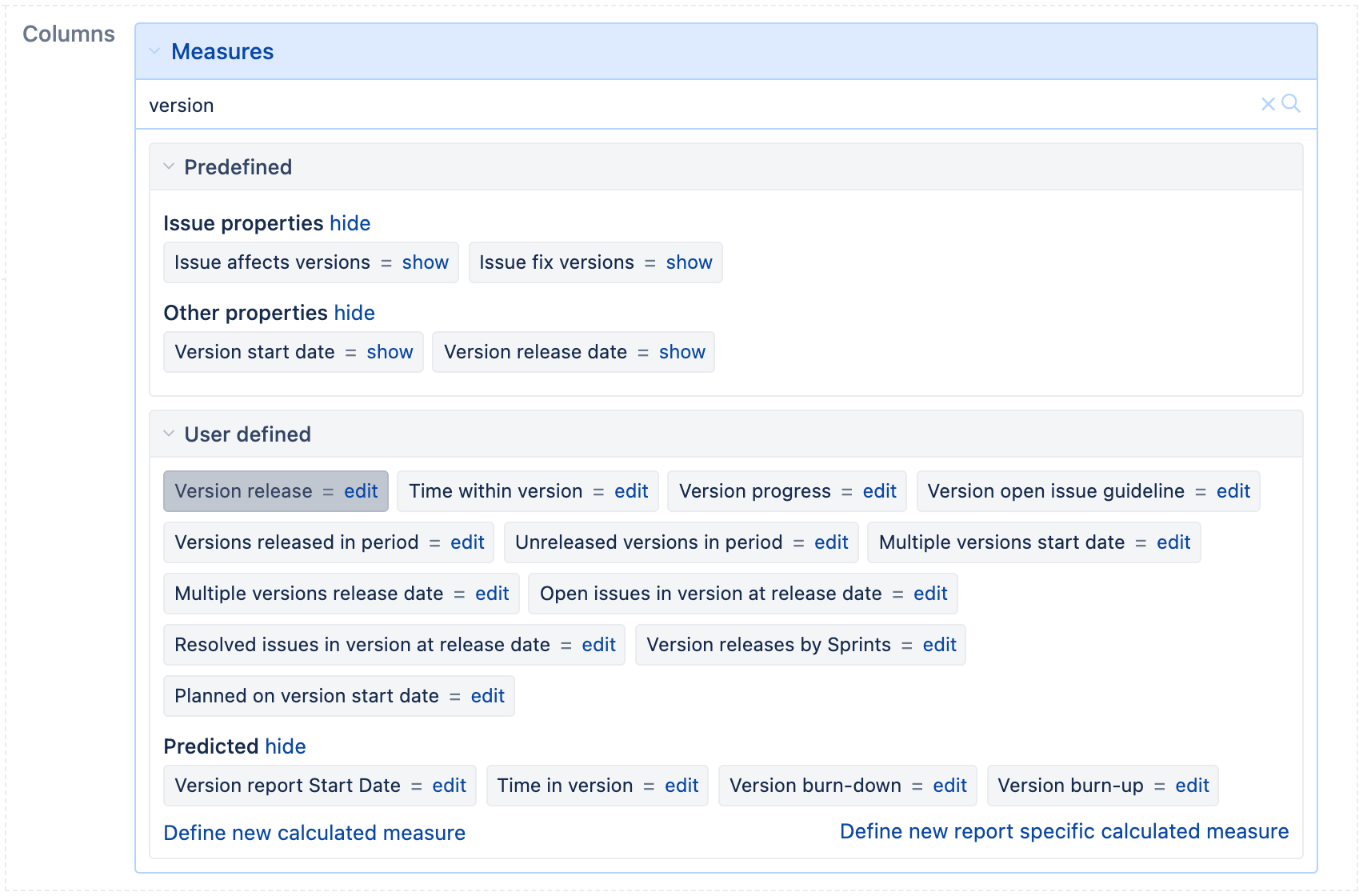 Version Release Charts in eazyBI