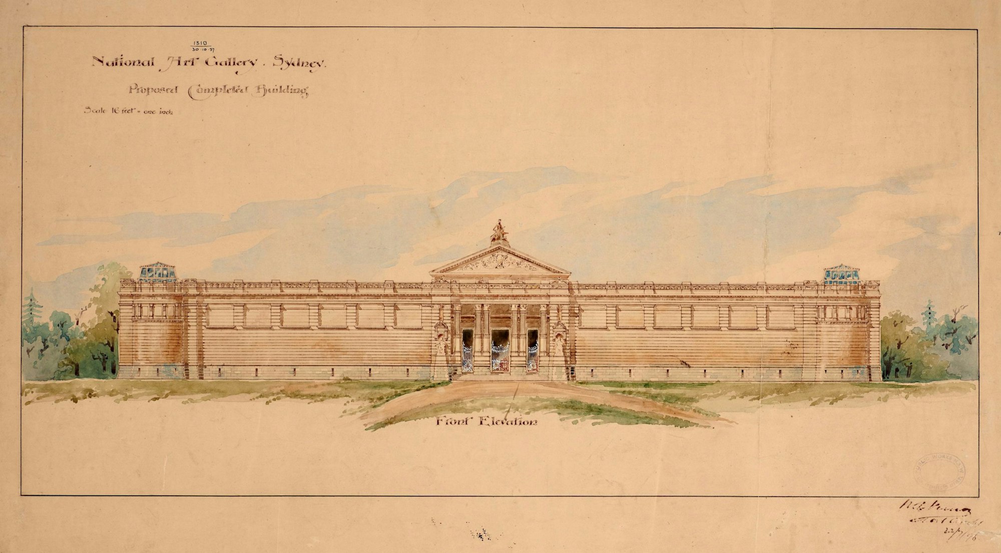 Walter Vernon’s design for National Art Gallery