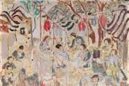 Ian Fairweather, Tea garden, Peking (circa 1936), oil on cardboard