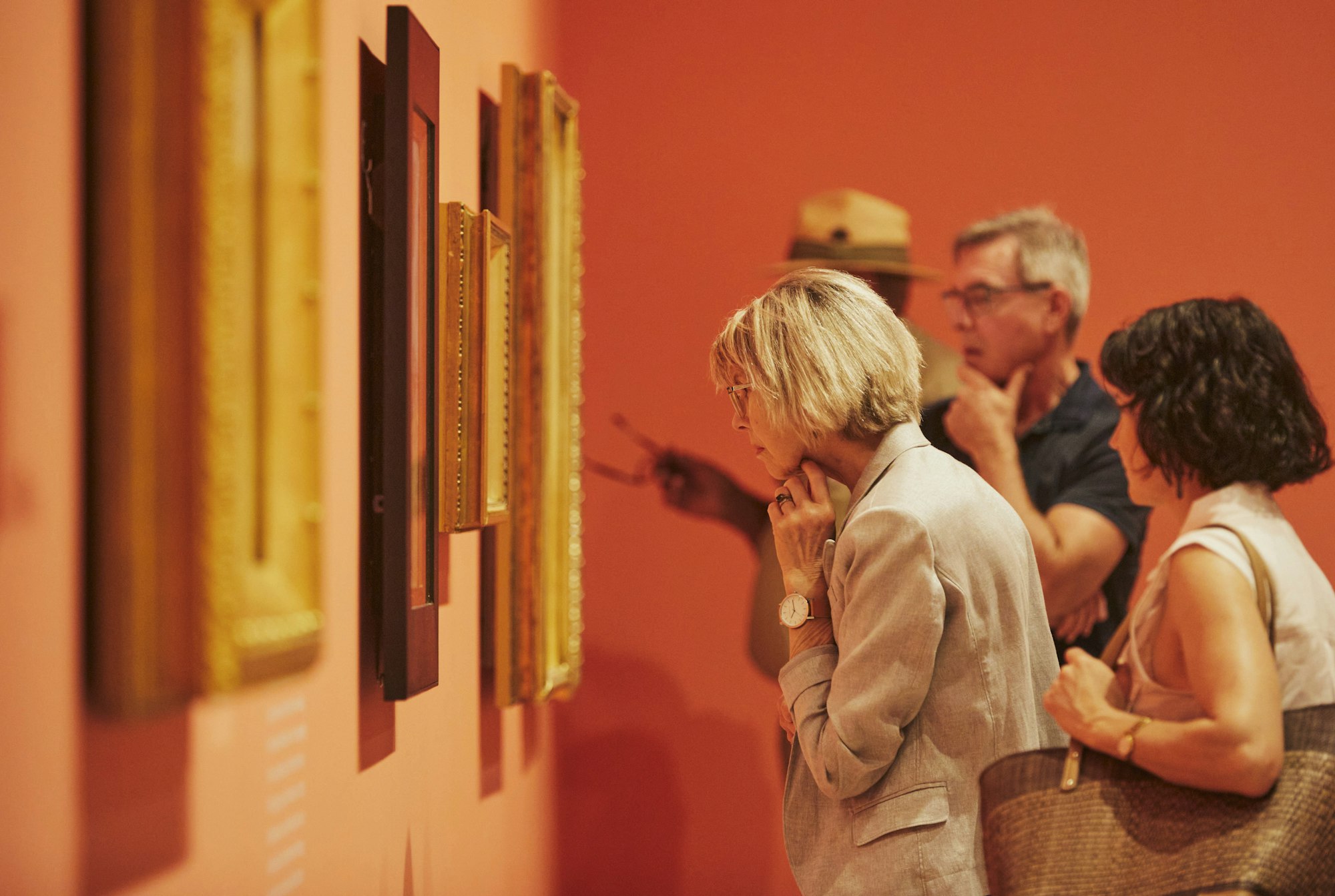 Members exhibition viewing of Streeton 2020. Photo Felicity Jenkins