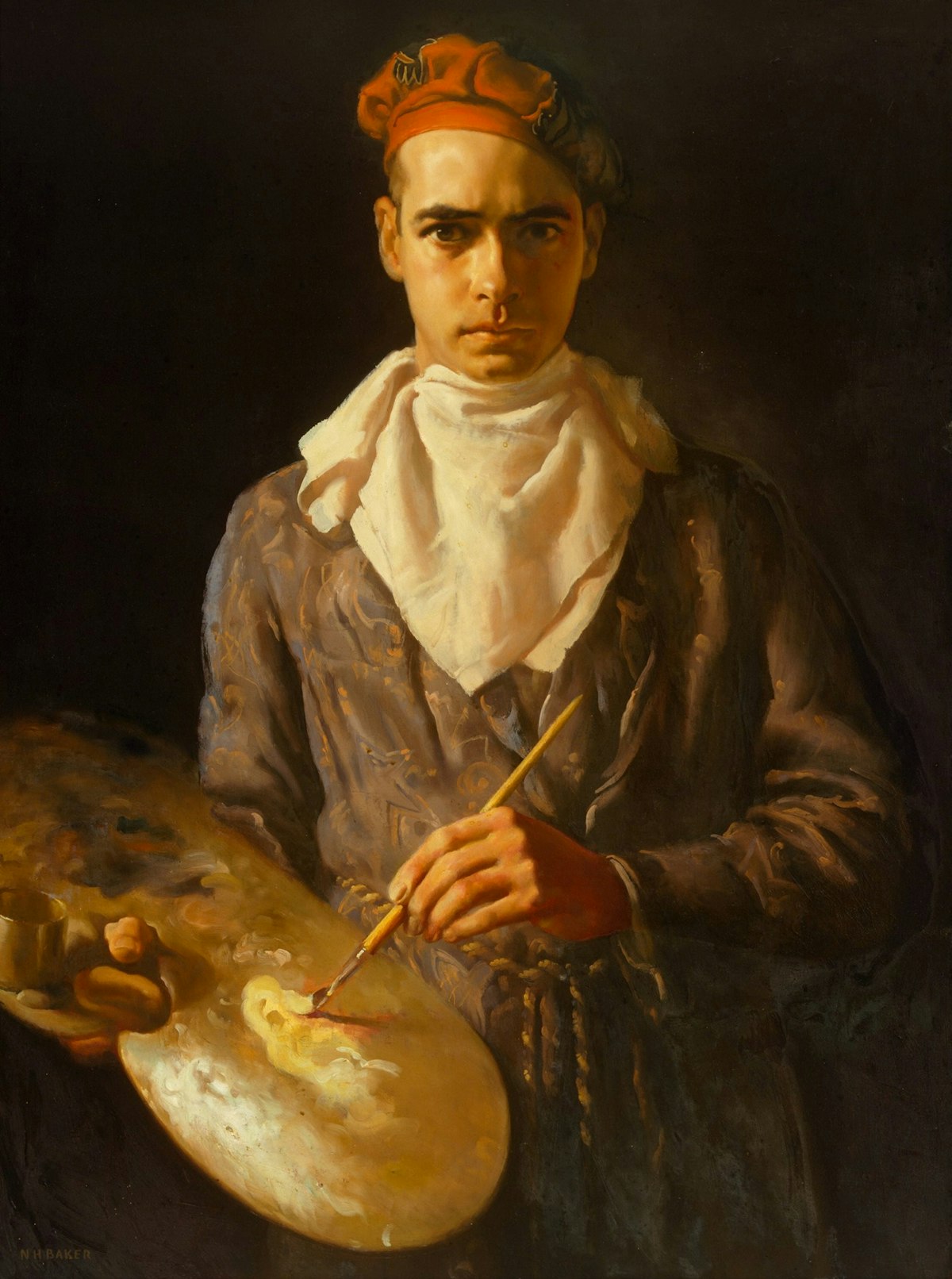 Detail of Normand Baker’s 1937 Archibald winning self-portrait