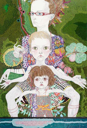 2008 Archibald Winner, Del Kathryn Barton You are what is most beautiful about me, a self portrait with Kell and Arella 2008
