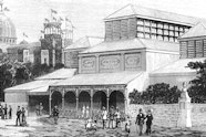The Gallery’s first dedicated building is constructed in 1879 as part of the Sydney International Exhibition. Situated in the Botanic Garden, ‘The Fine Arts Annexe’, as it is known, consists of three long galleries designed by architect William Wardell. Image: Official Record of the International Exhibition
