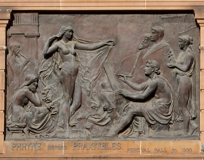 Percival Ball Phryne before Praxiteles 1900, unveiled 27 March 1903. Art Gallery of New South Wales. Purchased 1903 