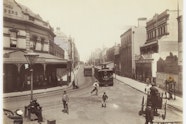 The Art Gallery’s first permanent home at Clark’s New Assembly Hall on Elisabeth Street, 3rd building on the right.