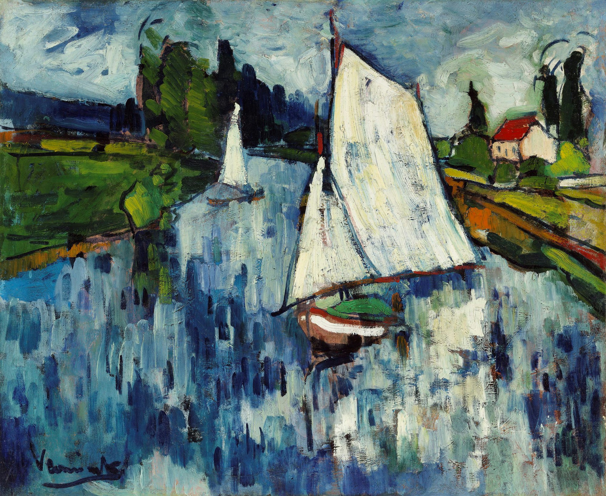 Maurice de Vlaminck Sailing boats at Chatou 1906  Art Gallery of New South Wales     Purchased with funds provided by the Art Gallery of New South Wales Foundation and the Margaret Hannah Olley Art Trust 2006  © Maurice de Vlaminck/ADAGP. Licensed by Copyright Agency  