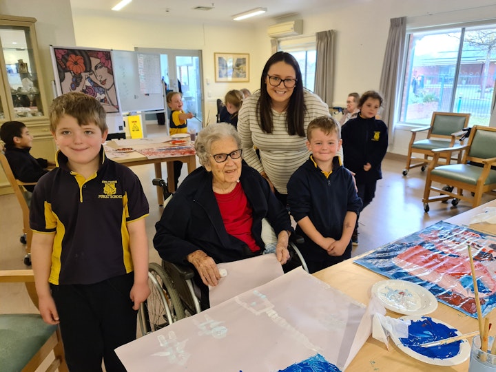 Culcairn Public School students engage with residents through the art program, Culcairn MPS 2021
