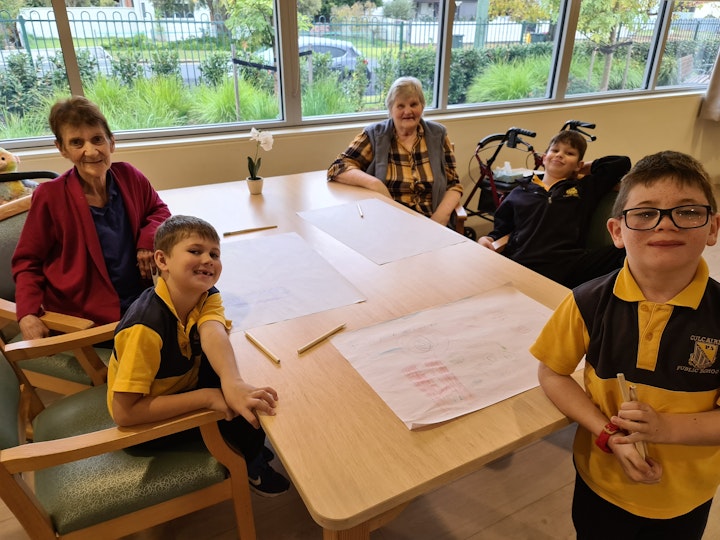 Culcairn Public School students engage with residents through the art program, Culcairn MPS 2021