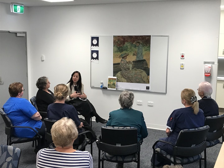 Healthcare staff and community members at a training session with Art Gallery of NSW and Health Infrastructure, Murrumburrah-Harden Health Service 2021