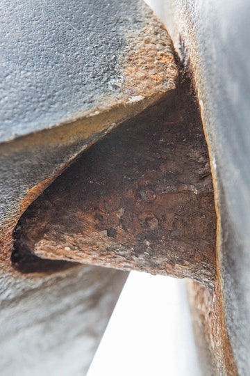 Corrosion at the joints made craning particularly problematic. Heavily corroded parts like these will be replaced as part of the treatment.
                                                
                                                Photo: Paul Hopmeier