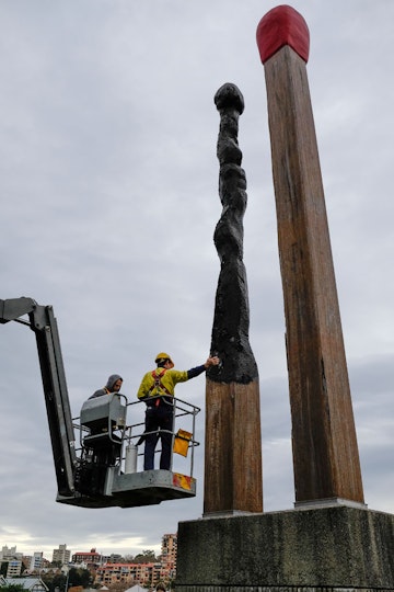The first step of the 2017 treatment was to ensure the sculpture was structurally sound. We enlisted the expertise of engineers and timber specialists to advise on the safety and longevity of the sculpture.
