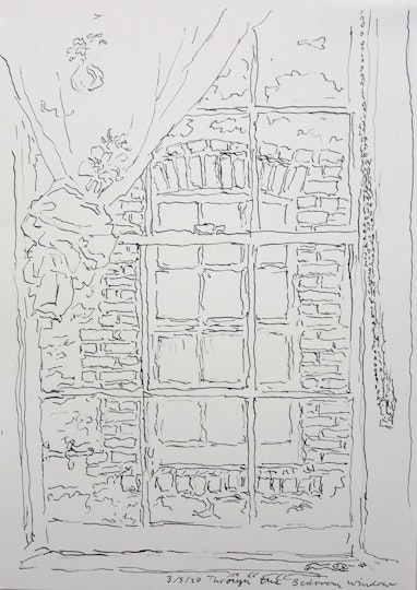 Tom Carment
                                                ??Through the bedroom window?? 2020
                                                pen and ink
                                                31 x 23 cm