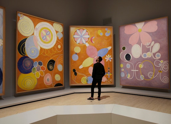 Installation view of the Hilma af Klint exhibition,  'The Secret Paintings'. Photo © AGNSW
