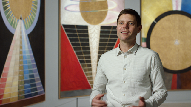 Senior curator Nick Chambers explores the triptych that marks the culmination of Hilma af Klint’s visionary project, The paintings for the temple