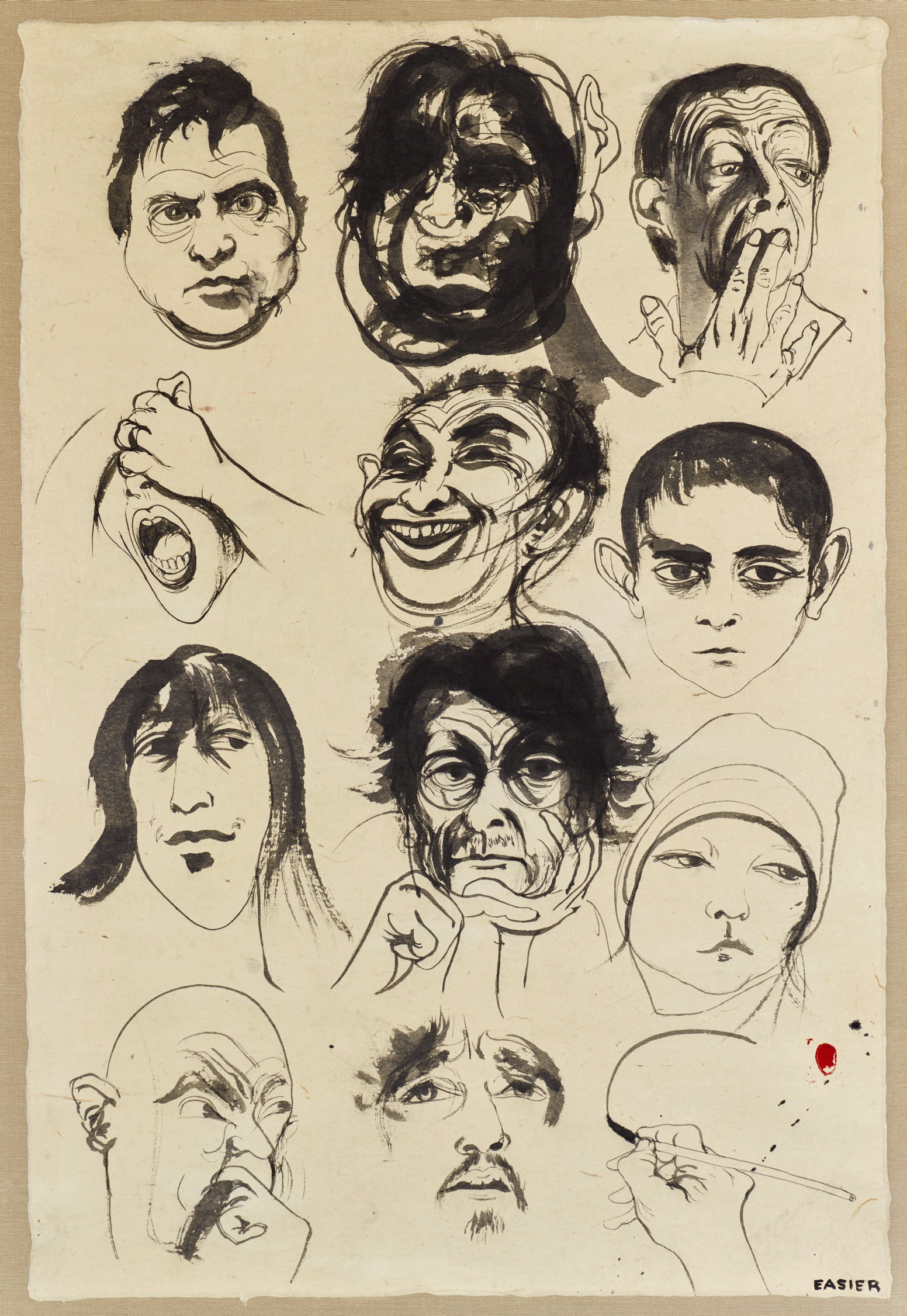 Brett Whiteley 'Head studies' circa 1971.   
