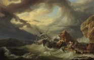 Philippe Jacques de Loutherbourg ‘A shipwreck off a rocky coast’ 1760s