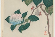Ohara Shoson 'Hydrangeas and wasps' 1929
