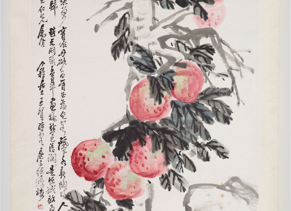 Wang Geyi Peach of Longevity 20th century (detail). Art Gallery of New South Wales, gift of Mr.& Mrs.Teck-Chiow Lee 2005 © Wang Geyi