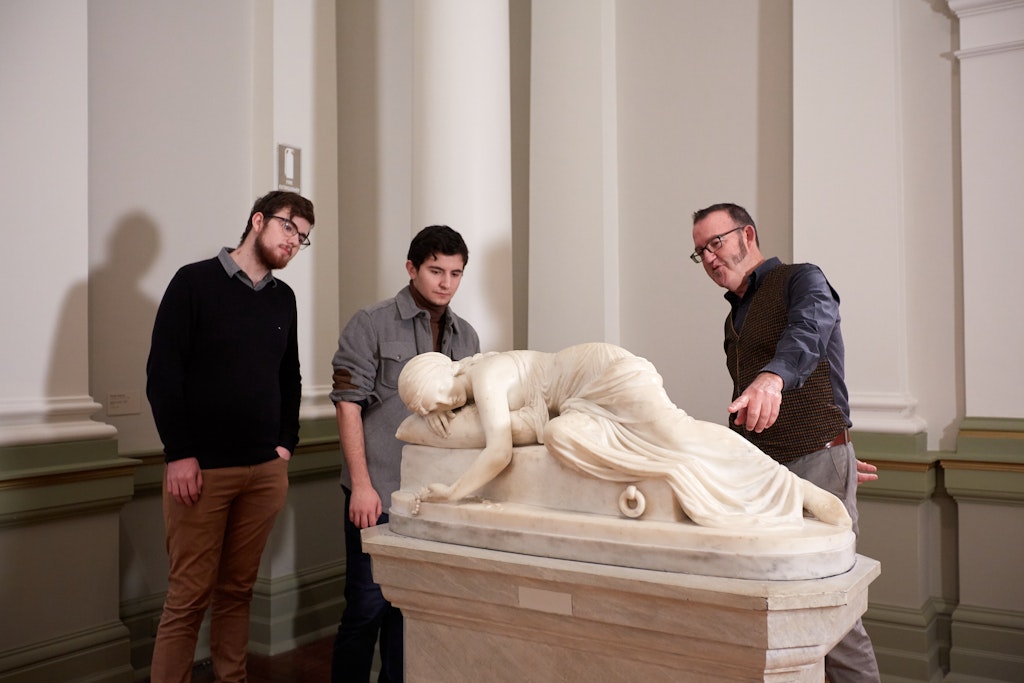 Thomas Sargeant and Aiden Cheney with Steven Miller and Harriet Hosmer's [w[Beatrice Cenci]] 1857
