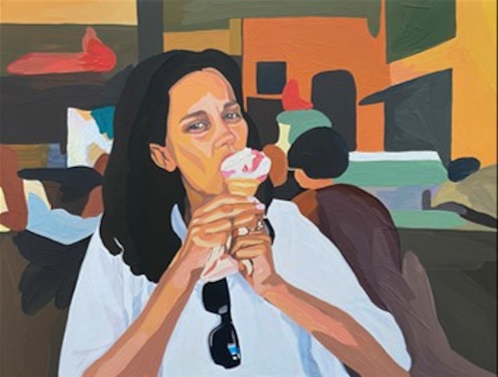 Thea Anamara Perkins, Age 29, Marrickville, NSW, 'Hetti' 2021, acrylic on board, 30.5 x 40.5 x 4 cm 