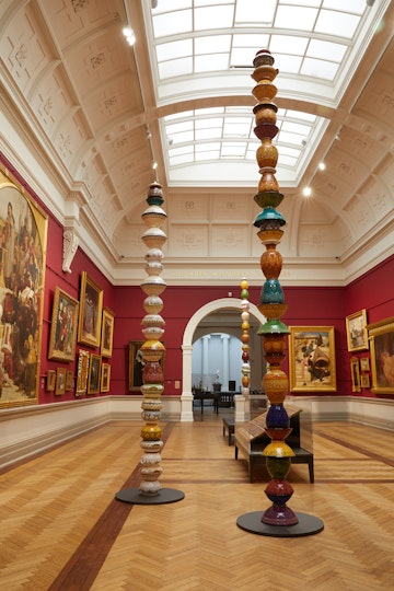 Installation view of Pascale Marthine Tayou’s Colonnes Pascale 2012 © the artist, photo © AGNSW