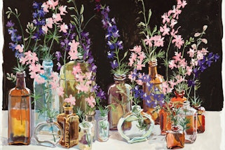 Lucy Culliton Larkspur 2014 gouache on thick white wove paper 56 x 76.6 cm sheet Art Gallery of New South Wales Kathleen Buchanan May Bequest Fund 2015 Â© Lucy Culliton