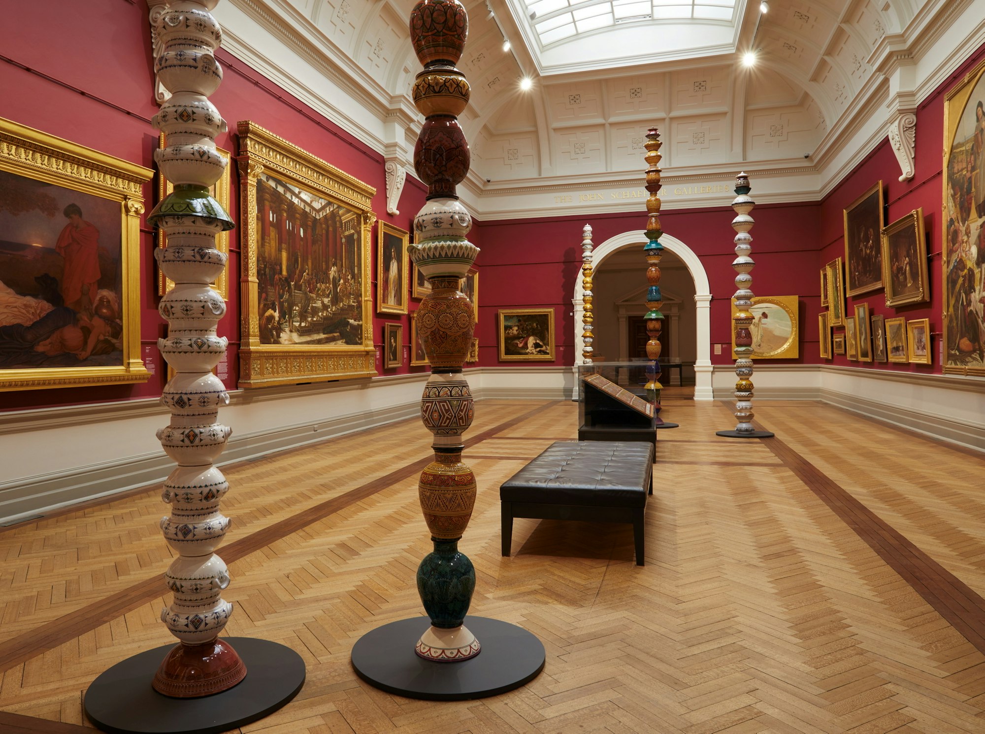 Installation view of Pascale Marthine Tayou’s Colonnes Pascale 2012 © the artist