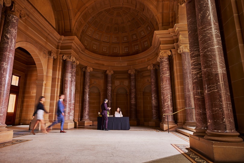 Gallery vestibule, event registration