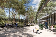 Render of the new AGNSW Library garden