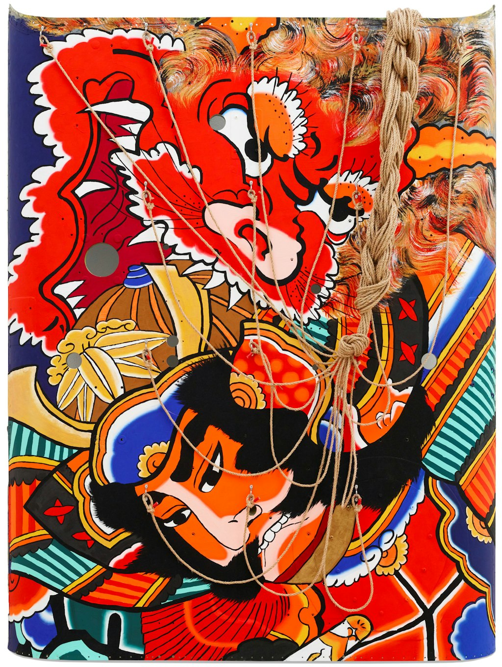A demon and a warrior in battle.