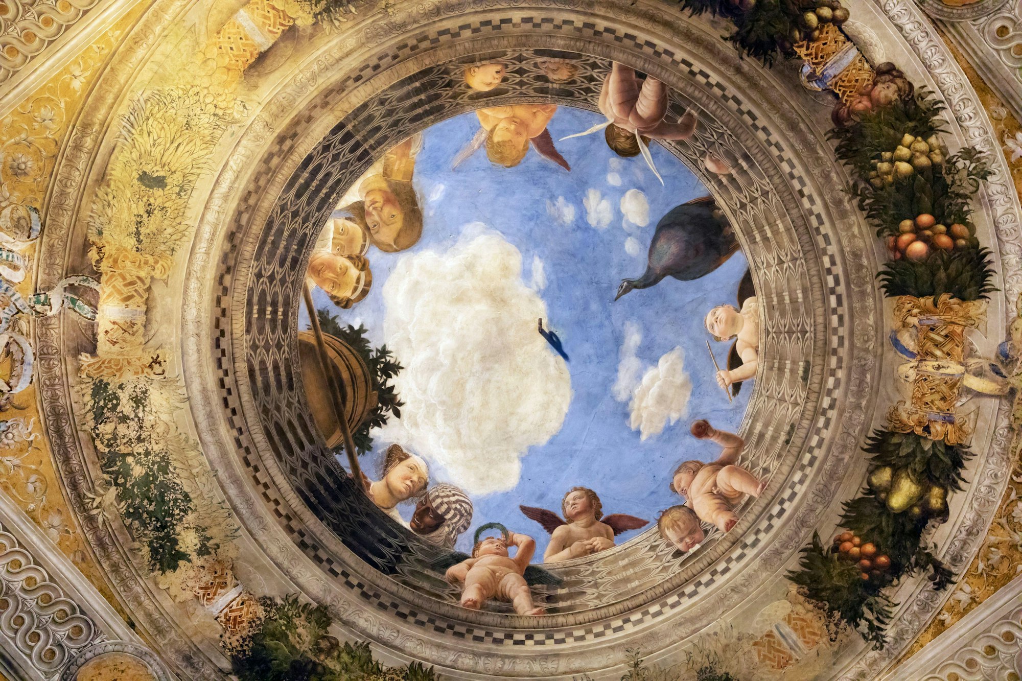Andrea Mantegna Camera degli Sposi (or Bridal Chamber) 1471 (detail), Palazzo Ducale di Urbino, Mantua, Italy