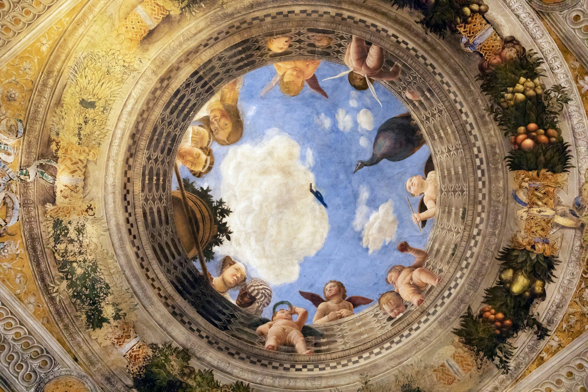 Andrea Mantegna Camera degli Sposi (or Bridal Chamber) 1471 (detail), Palazzo Ducale di Urbino, Mantua, Italy