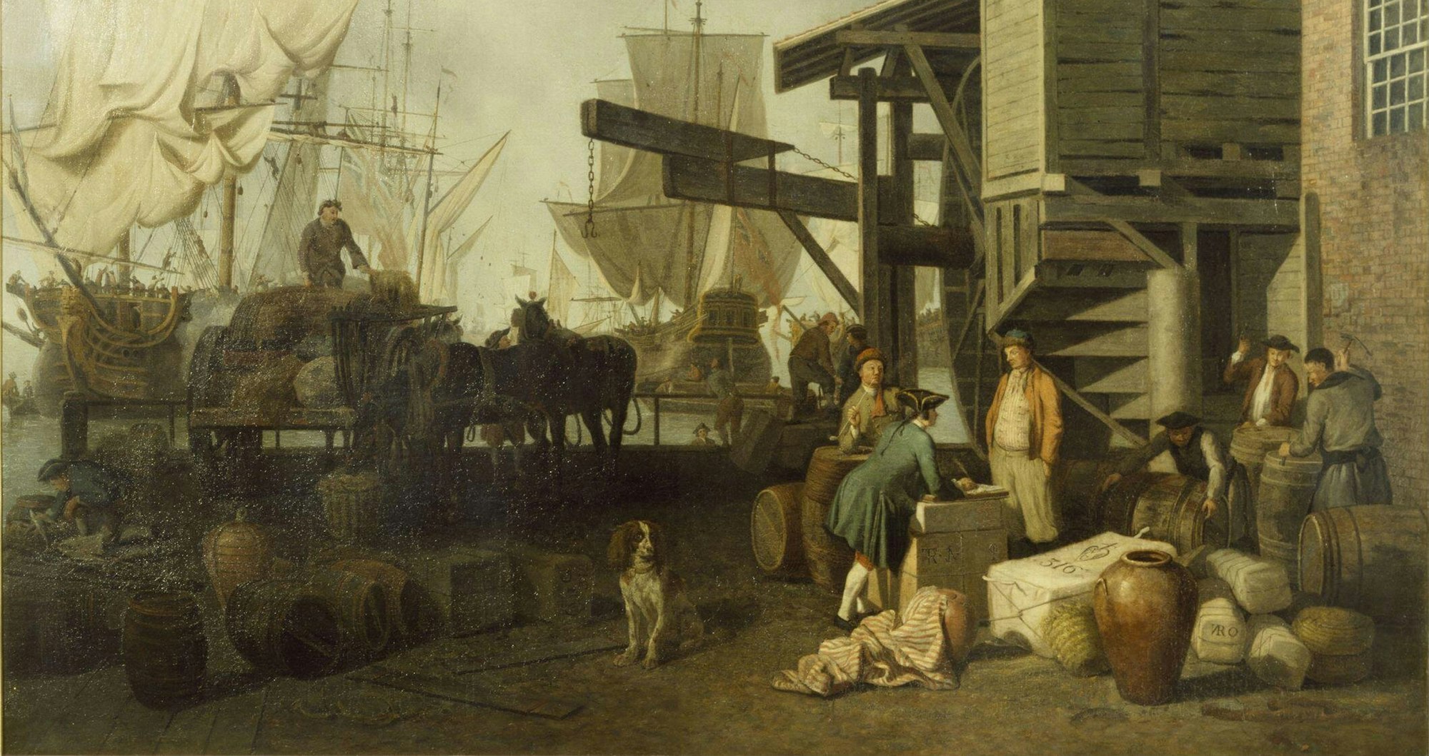 Samuel Scott A Thames Wharf ca. 1757 (detail), © Victoria and Albert Museum, London