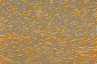 A dense patterning of wavy grey lines on a yellow background