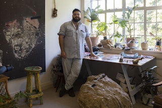  Shan Turner-Carroll in his studio in Sydney, Australia 2022. Courtesy of the artist and COMA, Sydney.