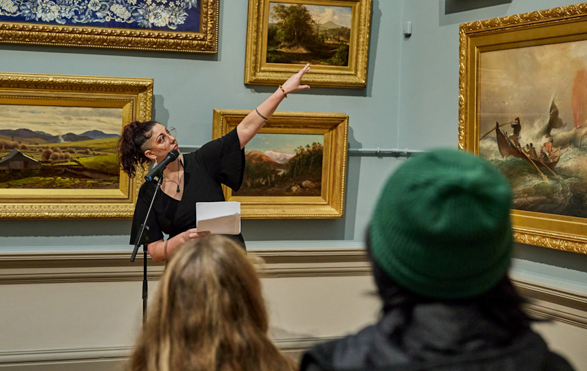 Poet Brooke Scobie performs as part of NAIDOC Week Art After Hours